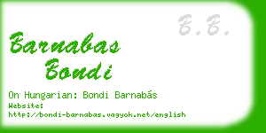 barnabas bondi business card